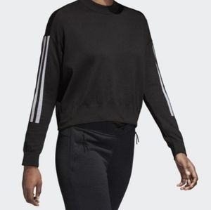 Adidas Sweater World Knit Black With White Stripe Long Sleeve Siz…NWT